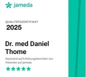 Jameda Siegel Qualitätszertifikat Dr. med. Daniel Thome
